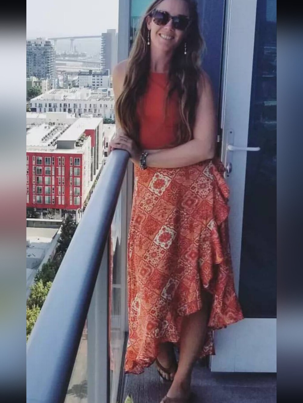 Boho Tile-Print Wrap Skirt